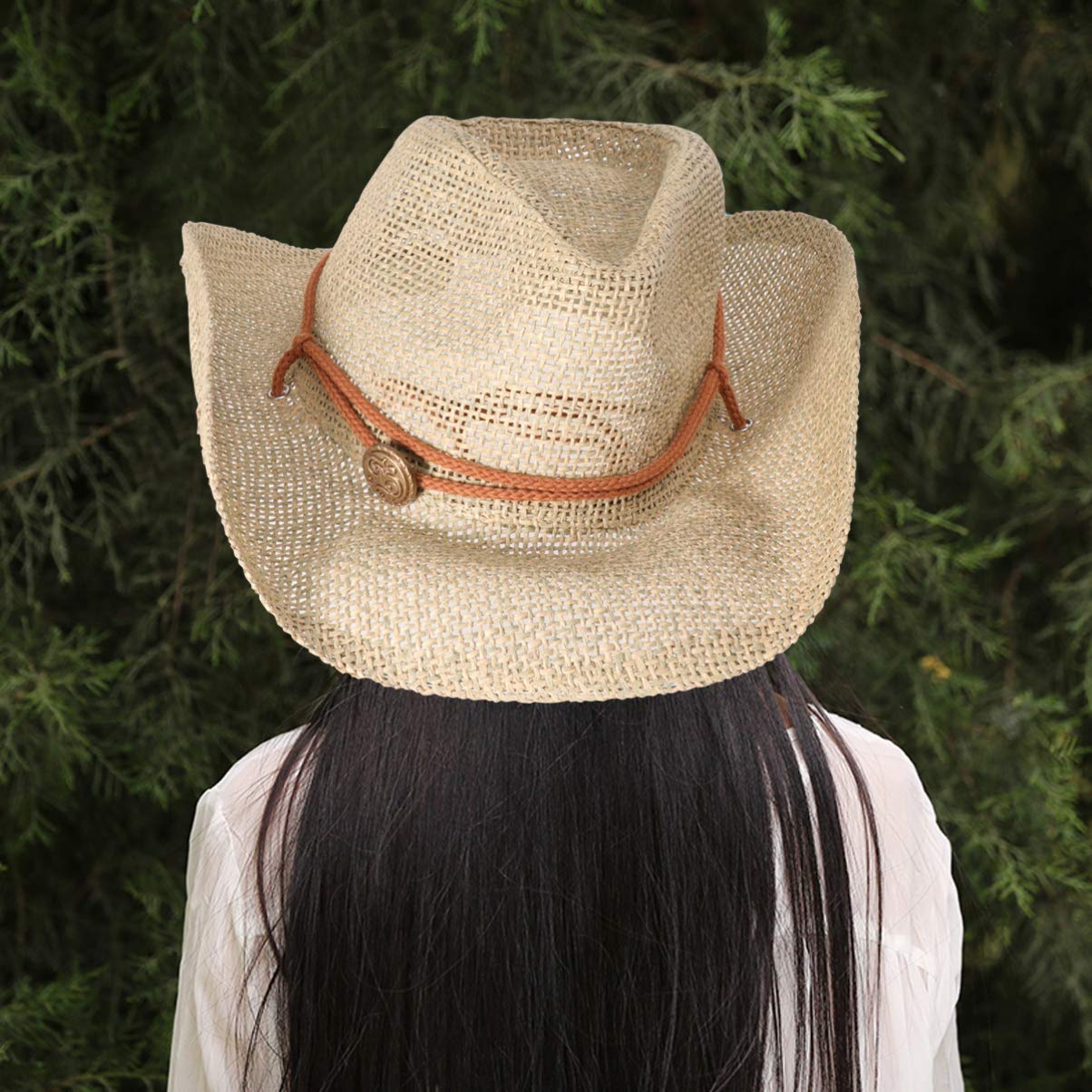 Stylish Khaki Straw Visor Hat for Women - Sun Protection Bucket Hat with Wide Brim - Perfect for Beach, Fishing, and Outdoor Summer Activities