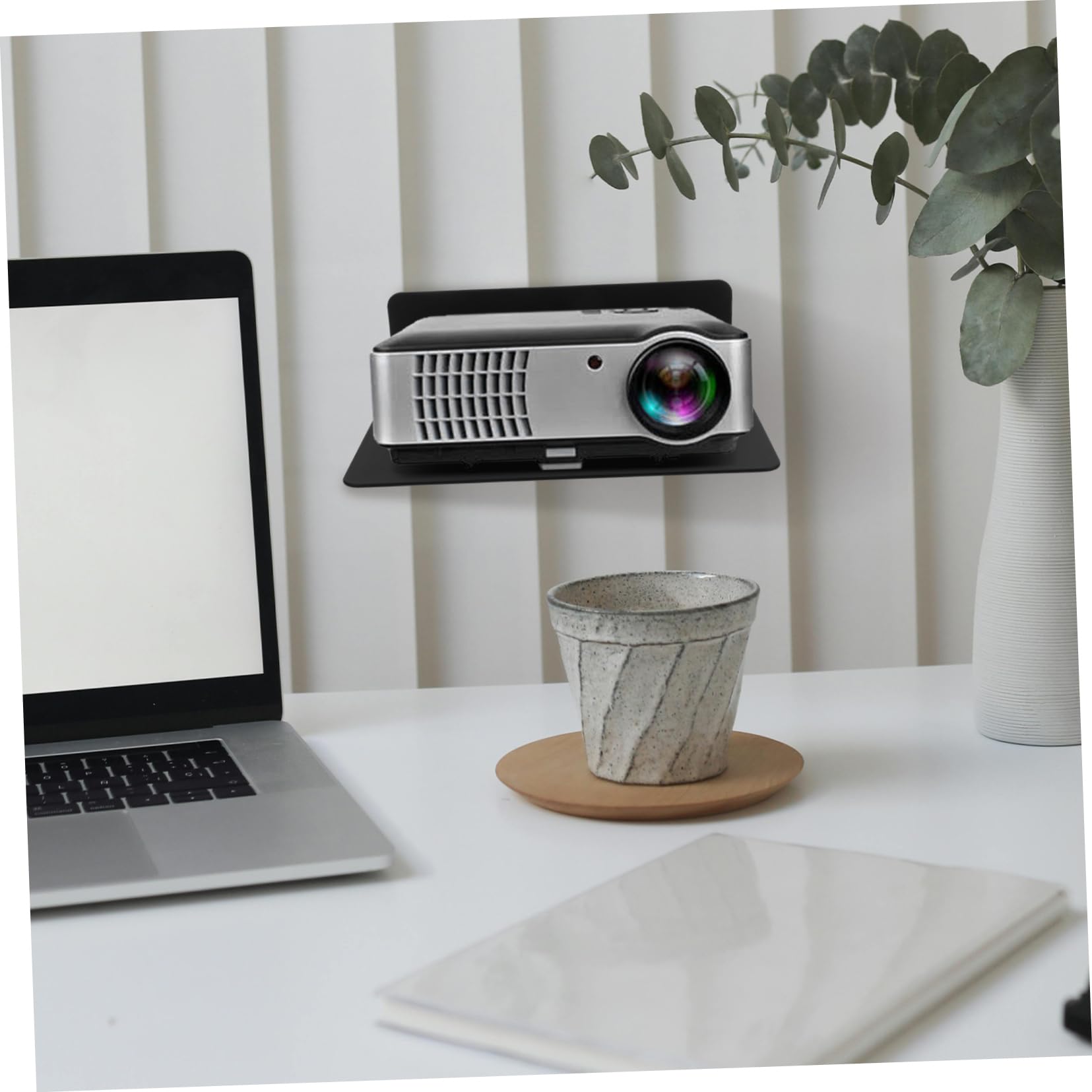 Wall-Mounted Projector Bracket & Router Shelf for Living Room