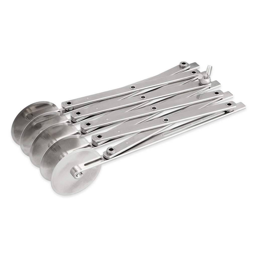 5 Piece Stainless Steel Dough Cutter Set with Smooth Cutting Wheel - 5.5cm Size for Baking, Pastry Making, Pizza Dough & Cookie Cutting - Perfect for Home Bakers & Professional Kitchens