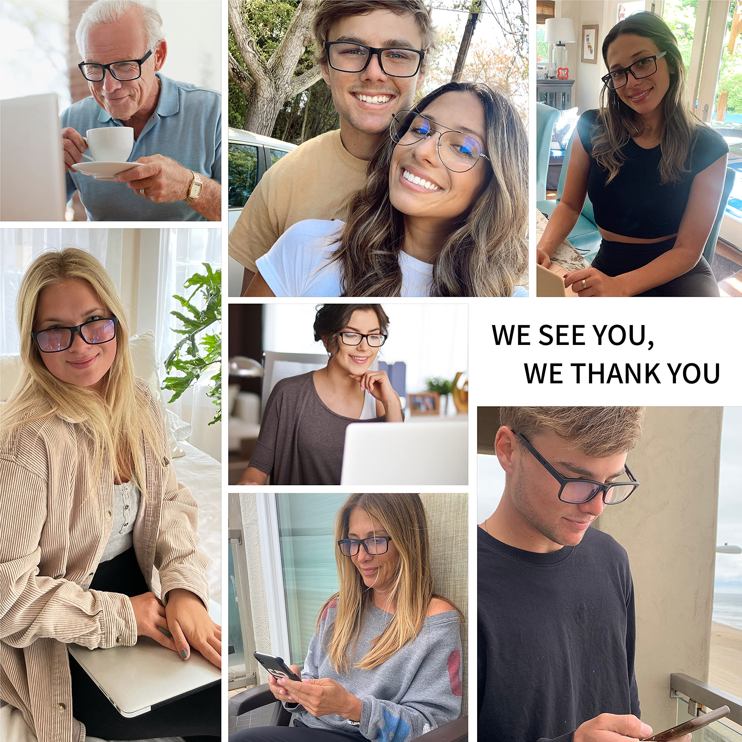 2 Pack Blue Light Blocking Glasses for Computer & Gaming - Anti Eye Strain, Reduce Headaches & Fatigue - UV Protection Glasses for Work, Study & Night Use