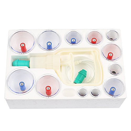 Kangzhu Traditional Chinese Biomagnetic Vacuum Cupping Therapy Set - 12 Cups for Pain Relief, Detox & Relaxation - Perfect for Home Spa, Massage & Holistic Wellness
