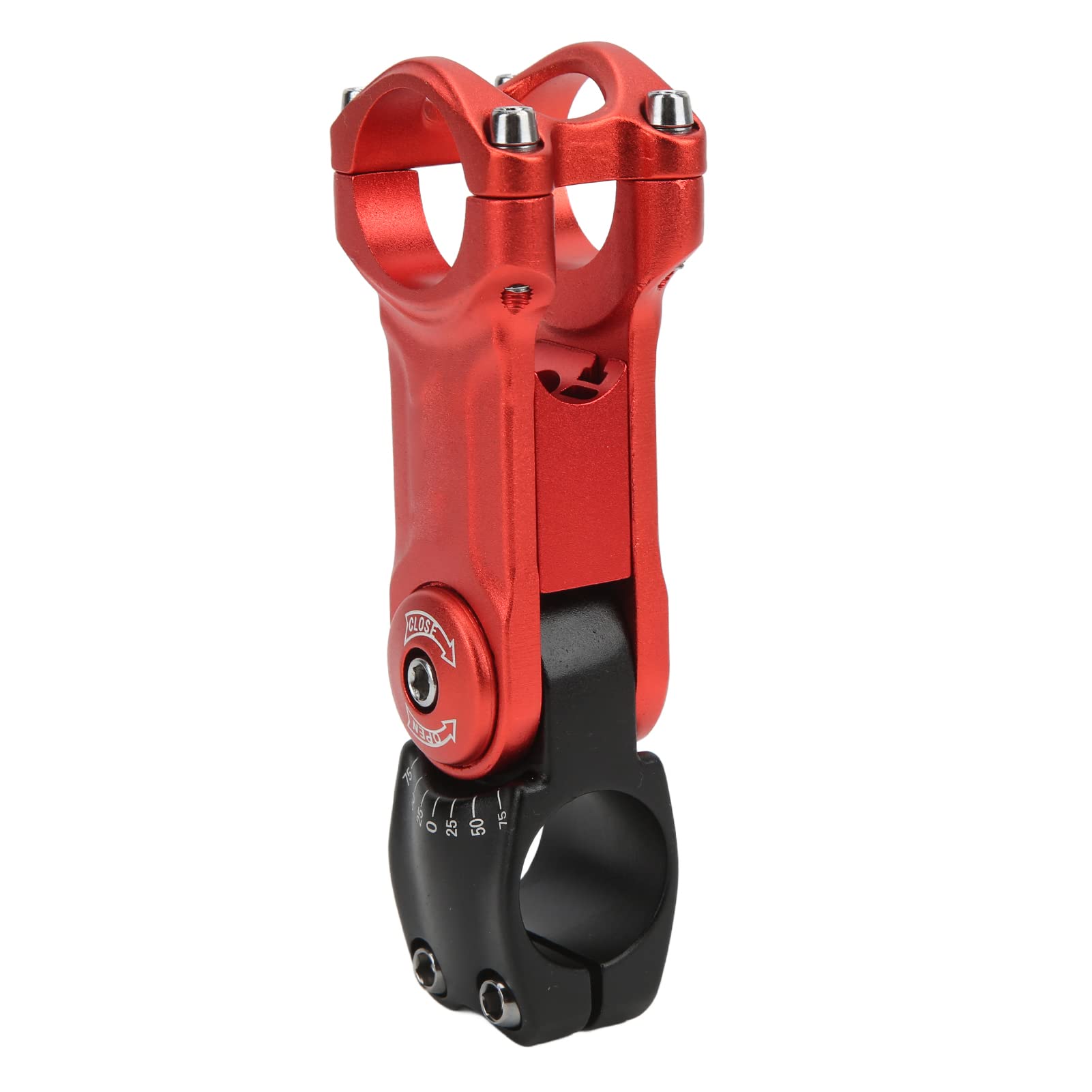 Alomejor Adjustable CNC Machined Bike Handlebar Stem - Hollow Design for Mountain & Road Bikes (Red/Black) | Perfect for Commuting, Trail Riding & Performance Cycling