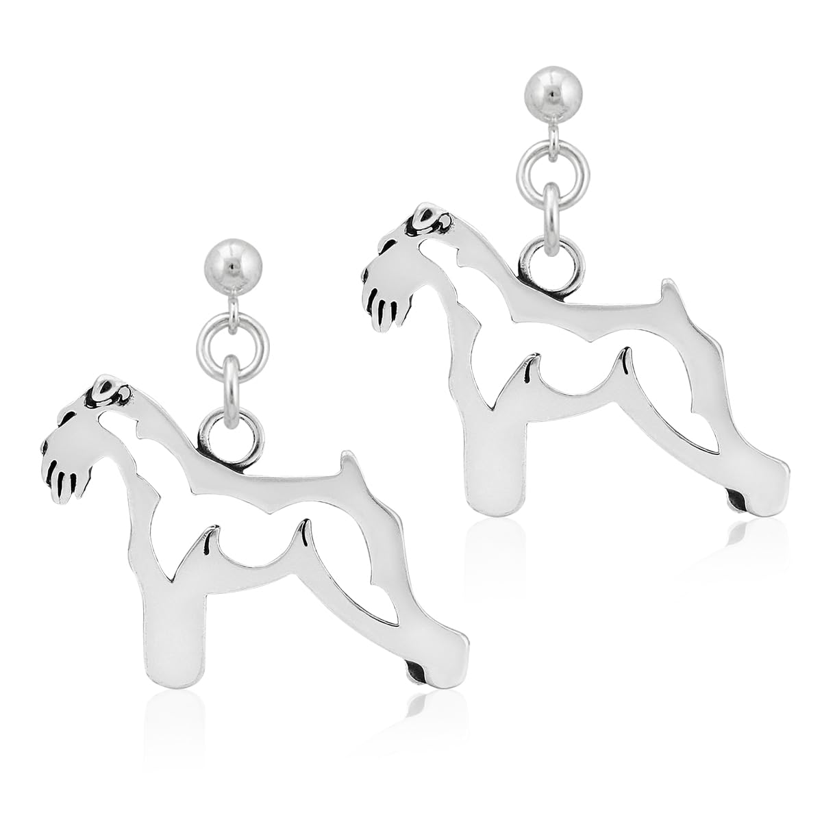 Sterling Silver Schnauzer Dog Earrings with Natural Ears and Body - Perfect for Pet Lovers, Dog-Themed Parties, and Unique Gift Giving