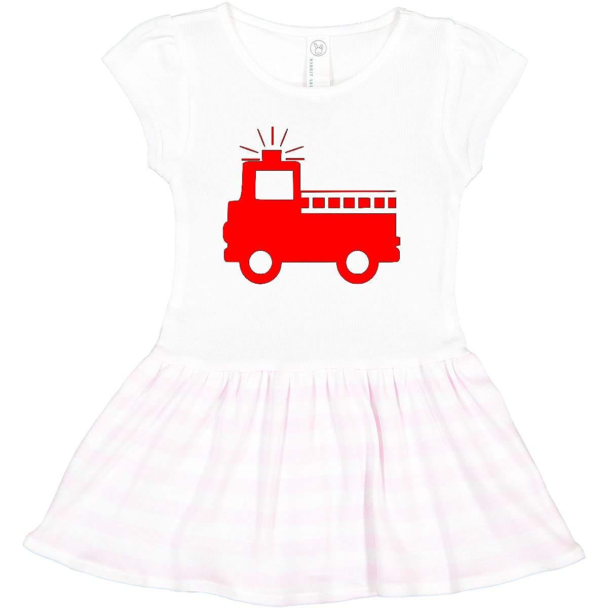 Inktastic Red Fire Engine Toddler Dress - Cute Kids Outfit for Birthday, Playdate & Casual Wear | Soft Cotton Toddler Girl Clothes