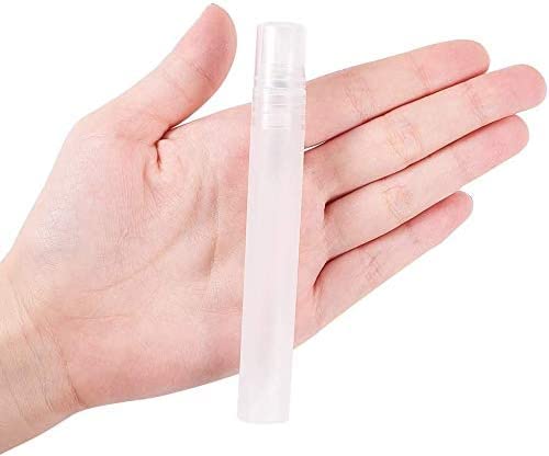 Symbah 10 Pack 10ml Mini Spray Bottles - Refillable Empty Plastic Travel Atomizer with Fine Mist Nozzle & Lids for Essential Oils, Perfume, Hand Sanitizer | Perfect for DIY Skincare, Aromatherapy & On-the-Go Use