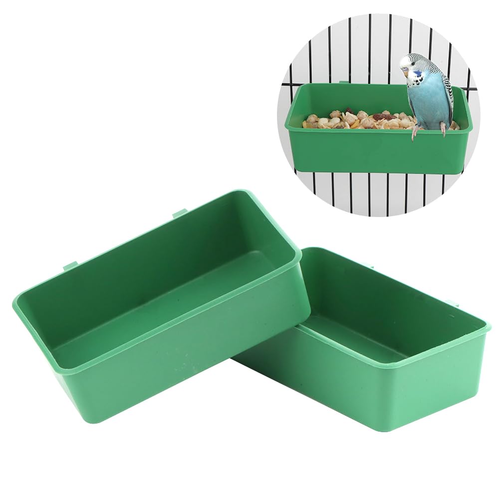 2 Pcs Small Pet Bird Food Bowls - Hanging Feeder Dish for Parrots, Canaries, Finches - Durable & Easy-to-Clean Bird Feeder for Cages - Perfect for Seed, Pellets & Treats - Ideal for Home, Aviary & Travel Use
