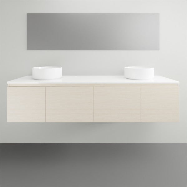 ADP Glacier Lite Slim Vanity with Solid Surface Top - Modern Bathroom Storage for Small Spaces, Perfect for Apartments & Powder Rooms