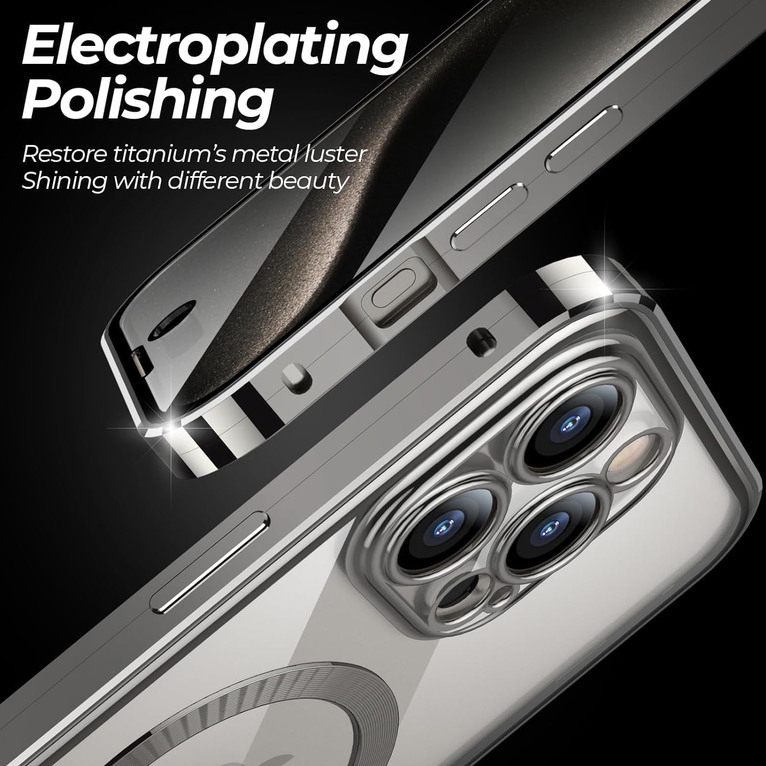 iPhone 15 Magnetic Screen Protector & Case - 2-in-1 Front & Back Protection, Compatible with MagSafe - Perfect for Everyday Use, Travel & Wireless Charging