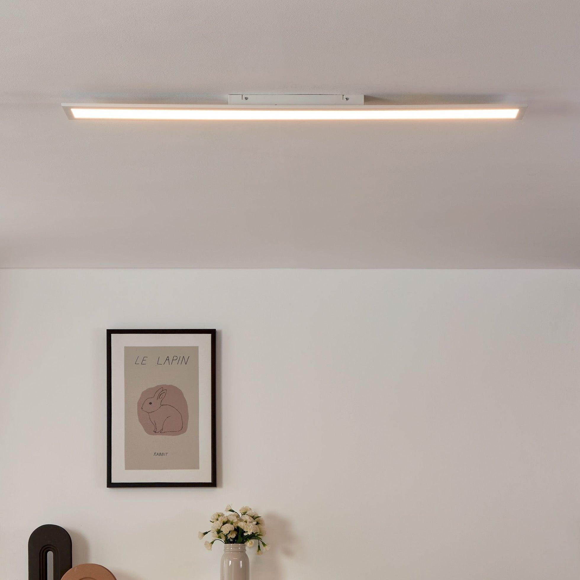 Eglo Connect Salobrena Z Smart White Rectangular LED Ceiling Flush Mount Light - Modern Smart Home Lighting for Living Room, Bedroom & Kitchen