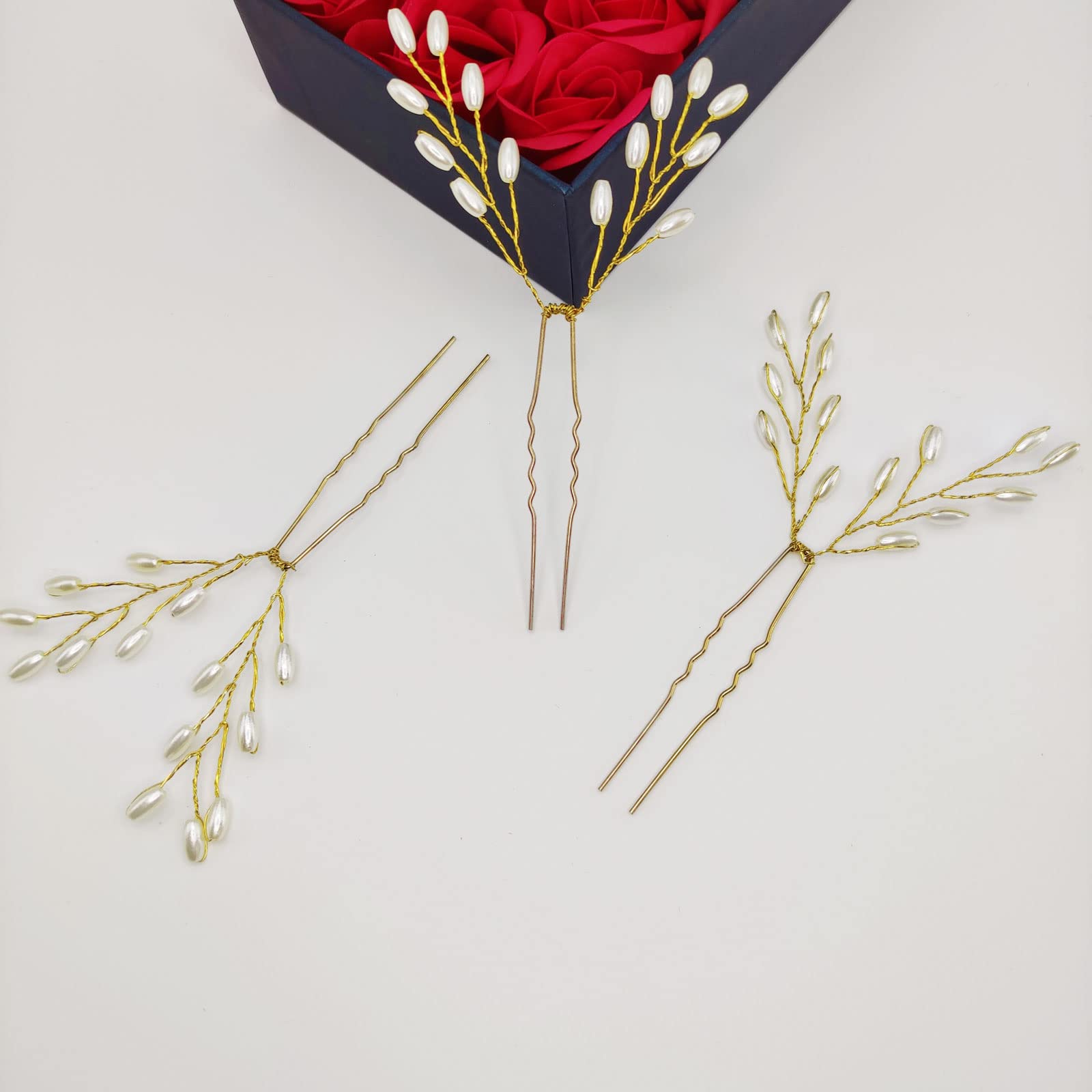 Bridal Hair Pins for Wedding - QUEOUNR H23 Hair Accessories for Women & Girls - Perfect for Brides & Special Occasions