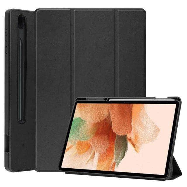 Ultra Lightweight Tri-Fold Stand Case for Samsung Galaxy Tab S7 Lite (T730/T735) - Perfect for Work, Travel, and Home Use