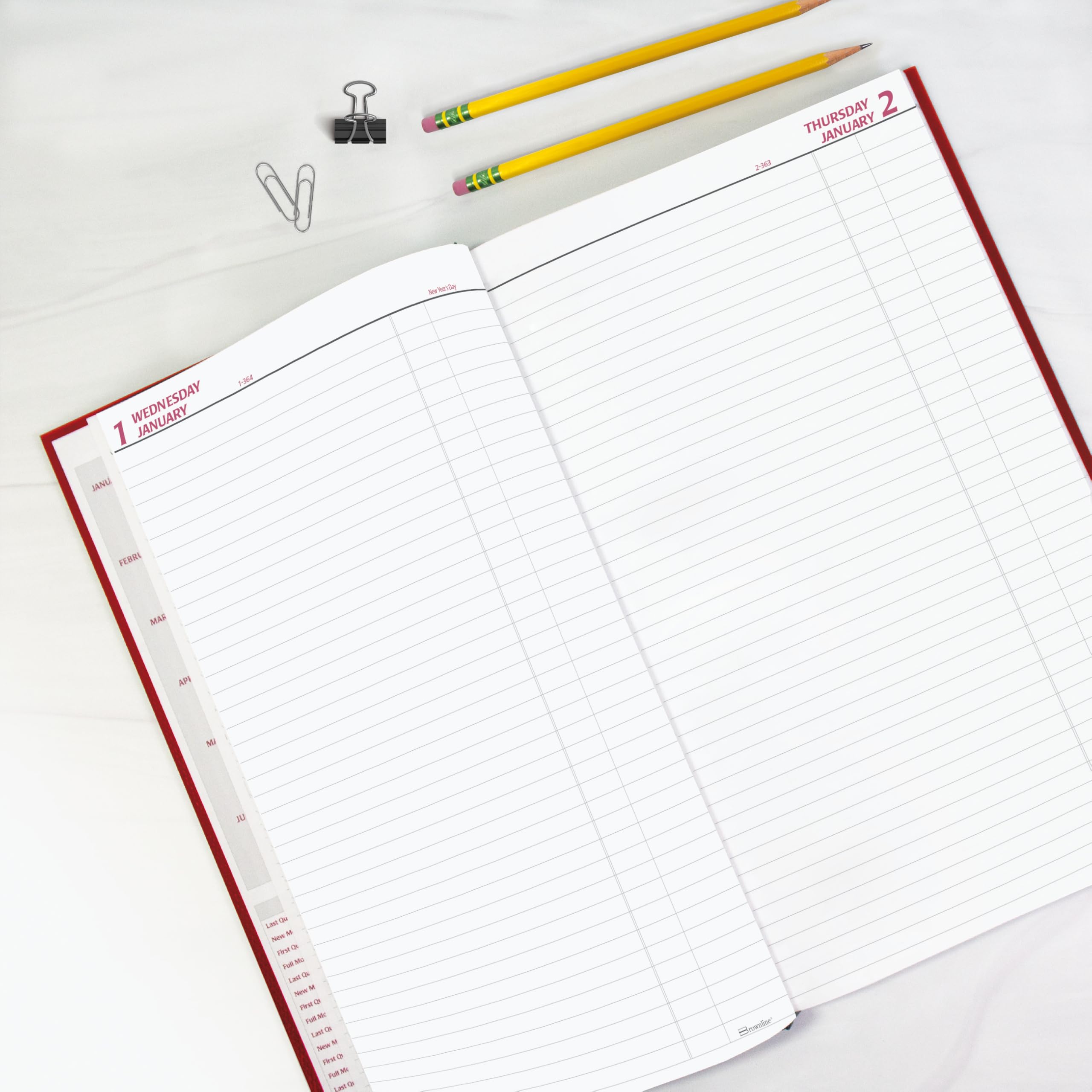 Brownline® 2025 Daily Planner - 12 Month Undated Calendar (January-December) - 13.375