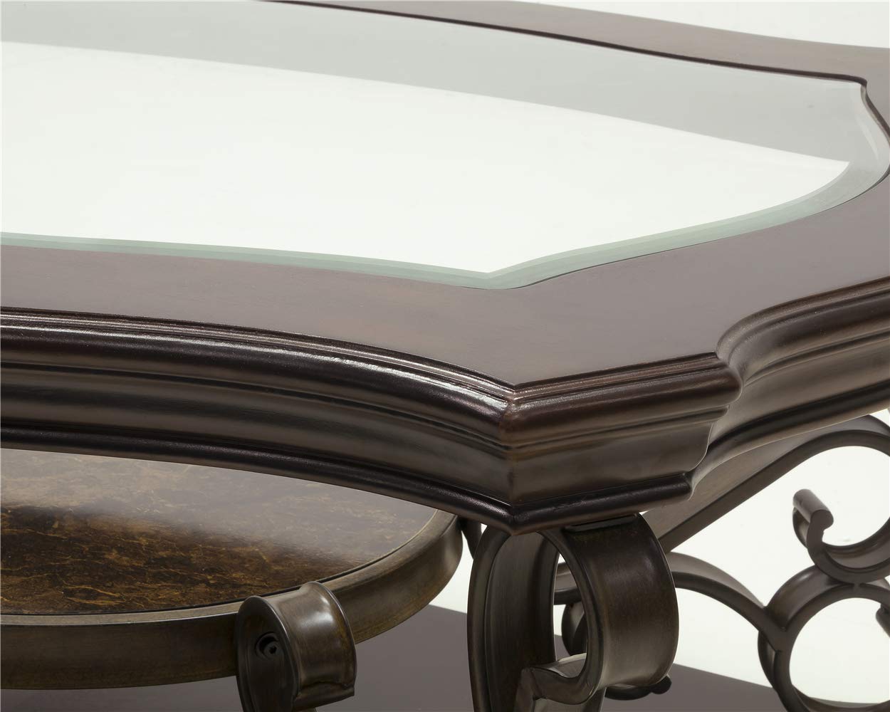 Luxury Glass Top Coffee Table with Storage Shelf - Modern Living Room Cocktail Table, End Table & Center Table - Sturdy Metal Legs & Wood/Marble Paper Shelf - Perfect for Small Spaces, Apartments & Home Decor