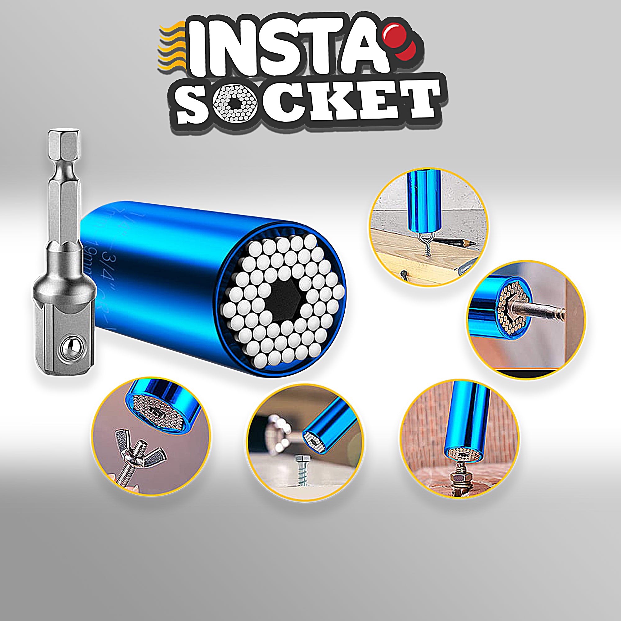 Insta Socket Universal Adapter - Set of 2 for Most Devices | Perfect for Travel, Home & Office Use