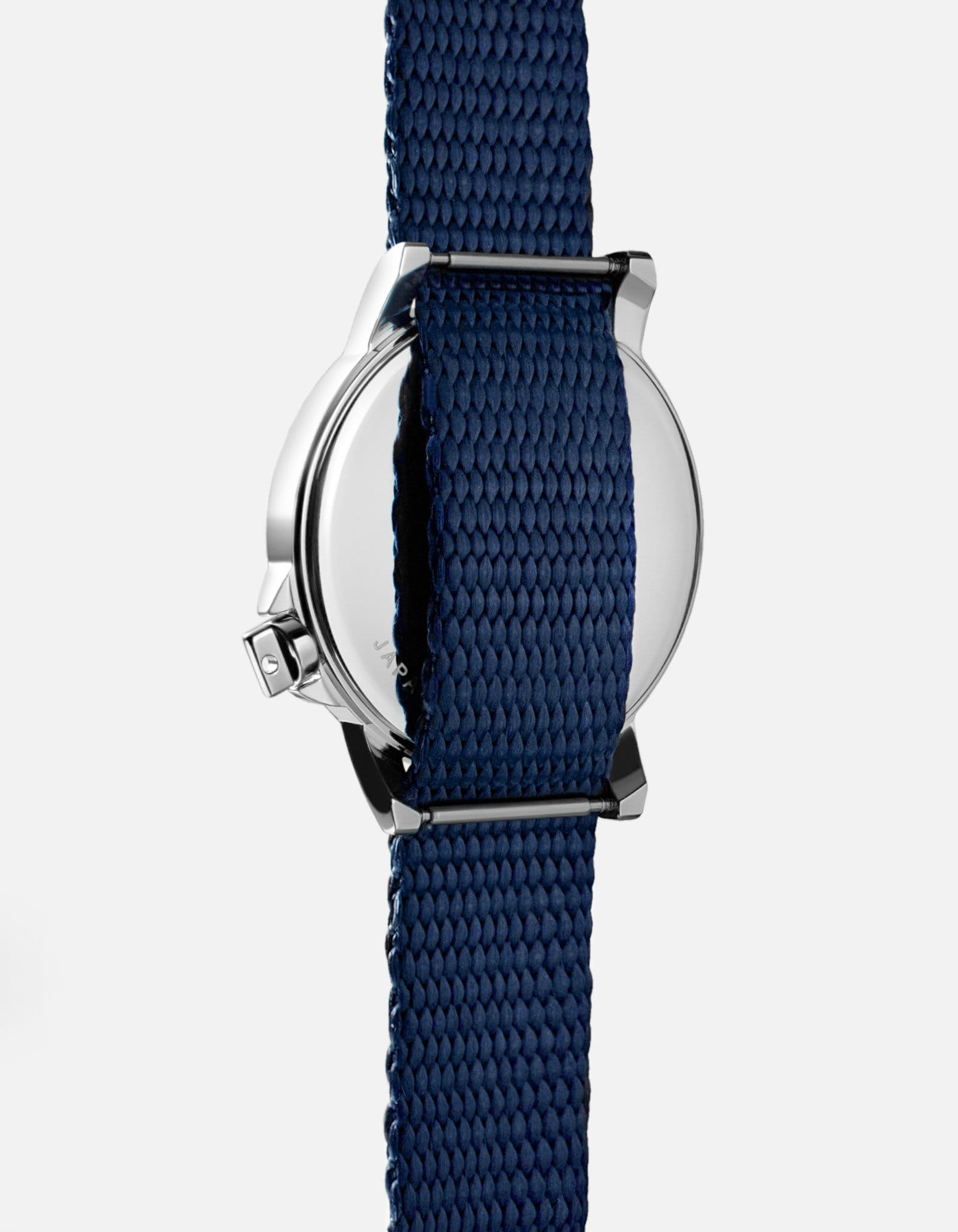 M24 II White Navy Blue Nylon Watch Strap - Durable Nylon Band Replacement for Smartwatches & Fitness Trackers - Perfect for Outdoor Sports, Running, Hiking & Daily Wear