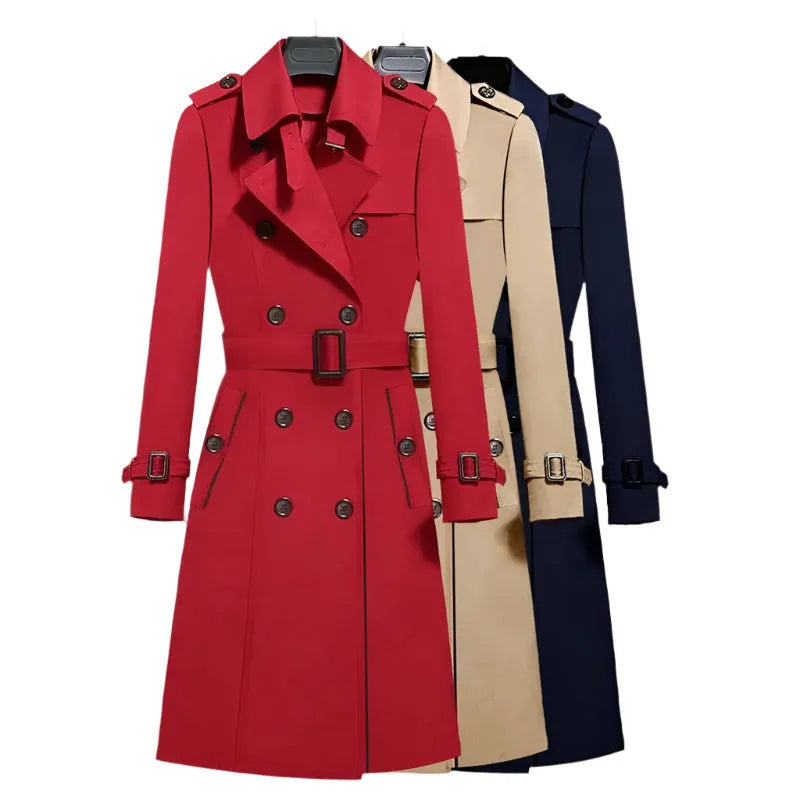 Washington Trench Coat for Women - Classic Waterproof Long Coat with Belt | Perfect for Office, Travel & Fall Fashion