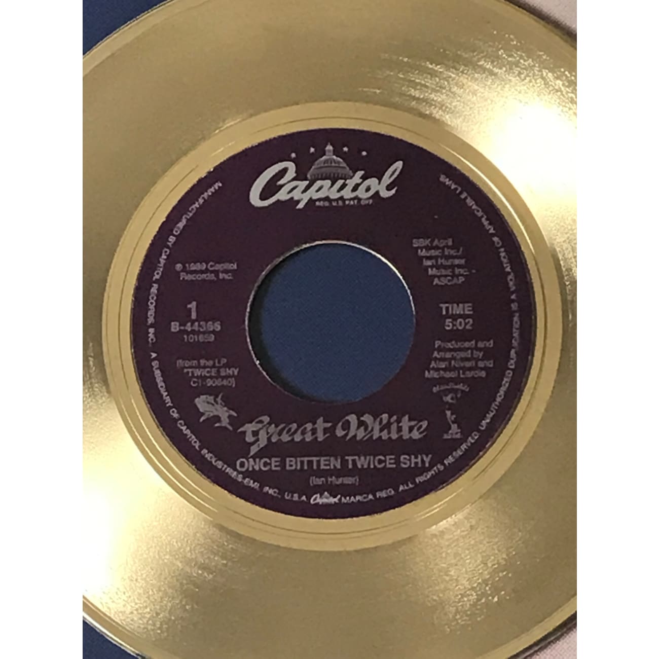 Great White - Once Bitten, Twice Shy Vinyl Record & CD Combo | Capitol Records Award Winner | Perfect for Rock Music Collectors & 80s Nostalgia Fans