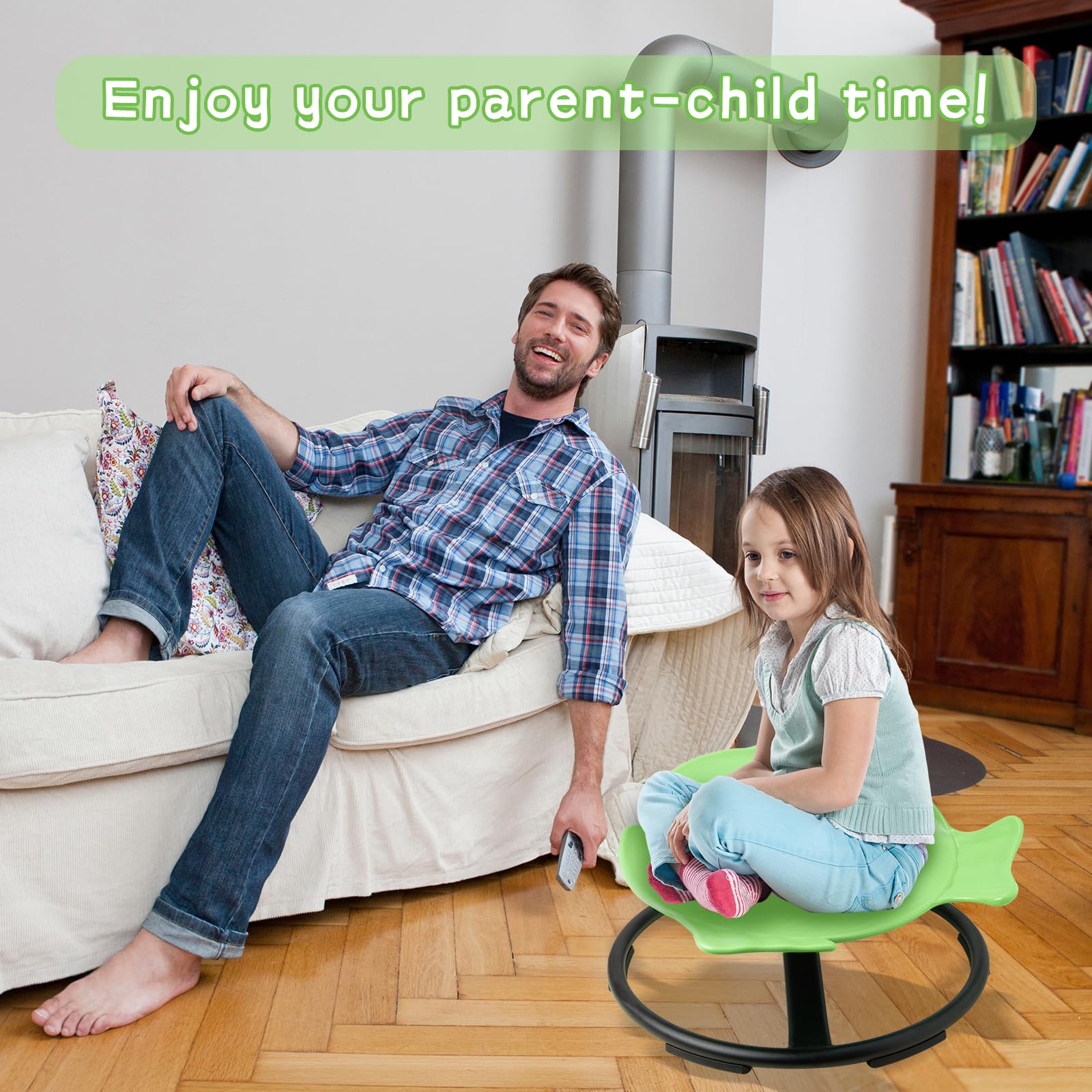 Kids Swivel Chair - Sensory Spinning Chair for Autism & ADHD | Body Balance & Coordination Training Tool | Non-Slip Metal Base | Perfect for Classroom, Therapy & Home Use