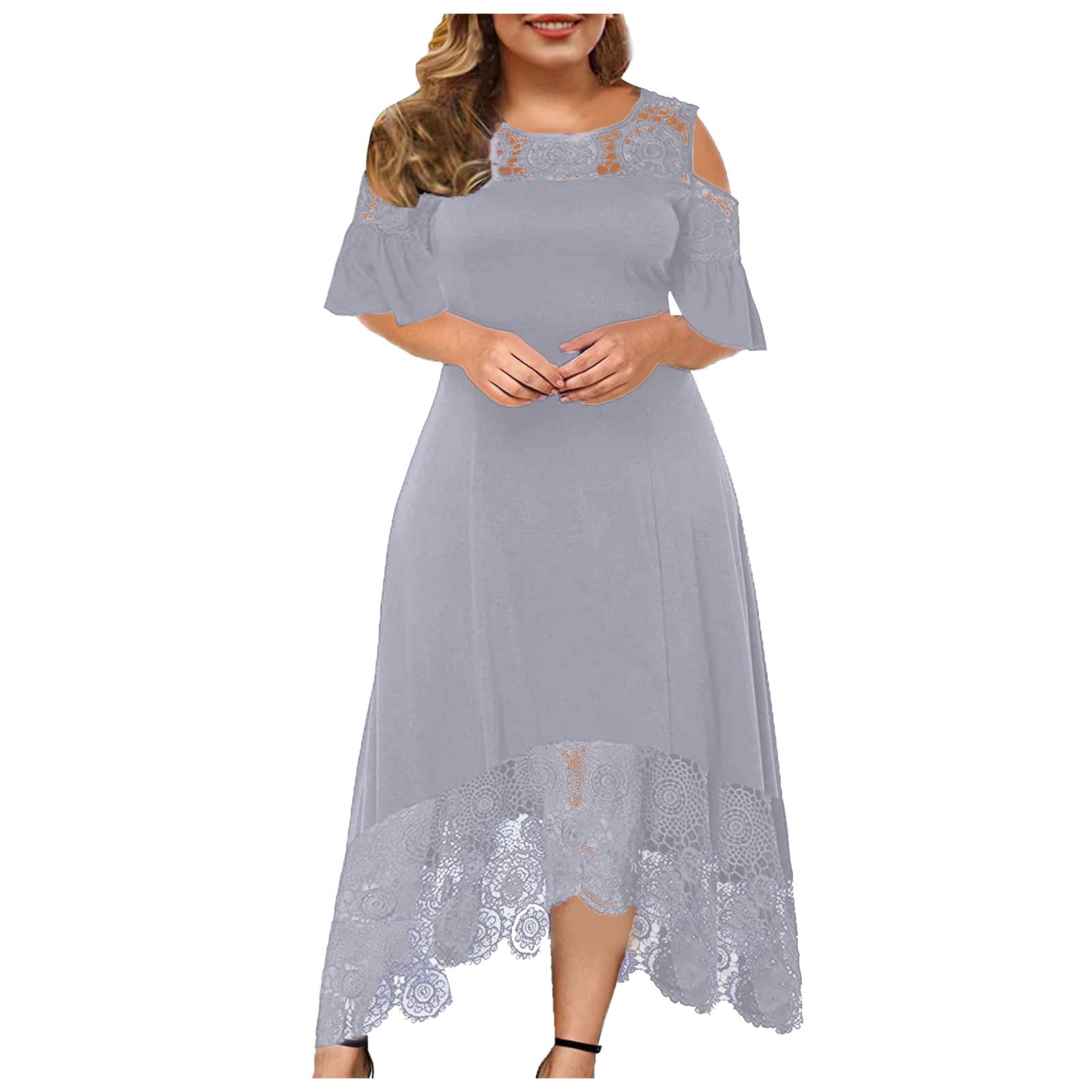 Elegant Lace Ruffle Strapless Sheath Dress for Wedding Guest - Women's Fashion Short Sleeve Cocktail Party Dress | Perfect for Bridal Shower, Summer Wedding, and Formal Occasions