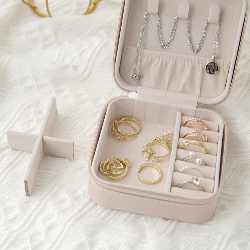 Elegant PU Leather Jewelry Box Organizer for Women - Travel Jewelry Storage Case with Display Holder for Rings, Earrings & Necklaces | Perfect Gift for Girls & Women | Ideal for Travel, Home & Office Use