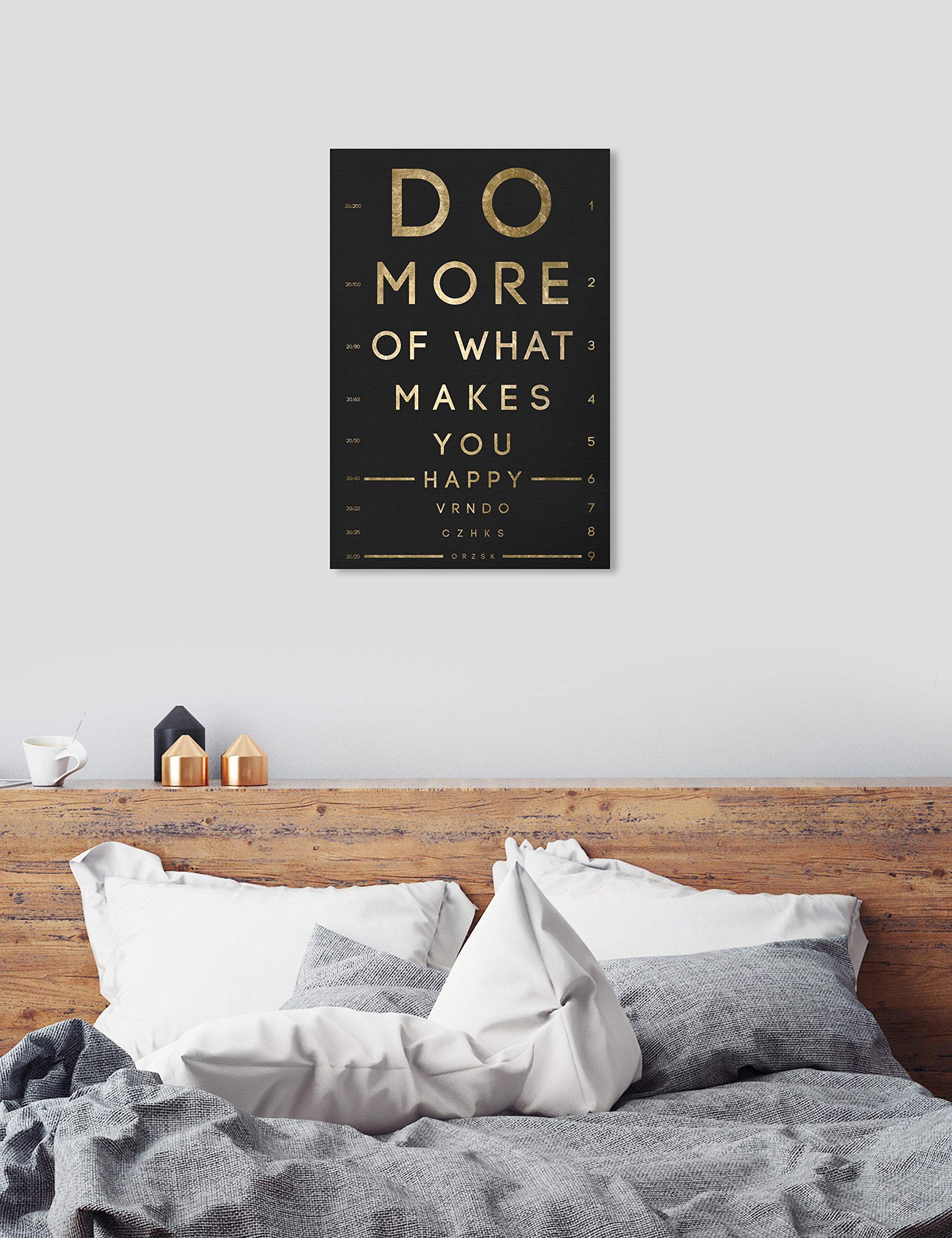 Be Happy Eye Chart Wall Art Canvas Print - 30