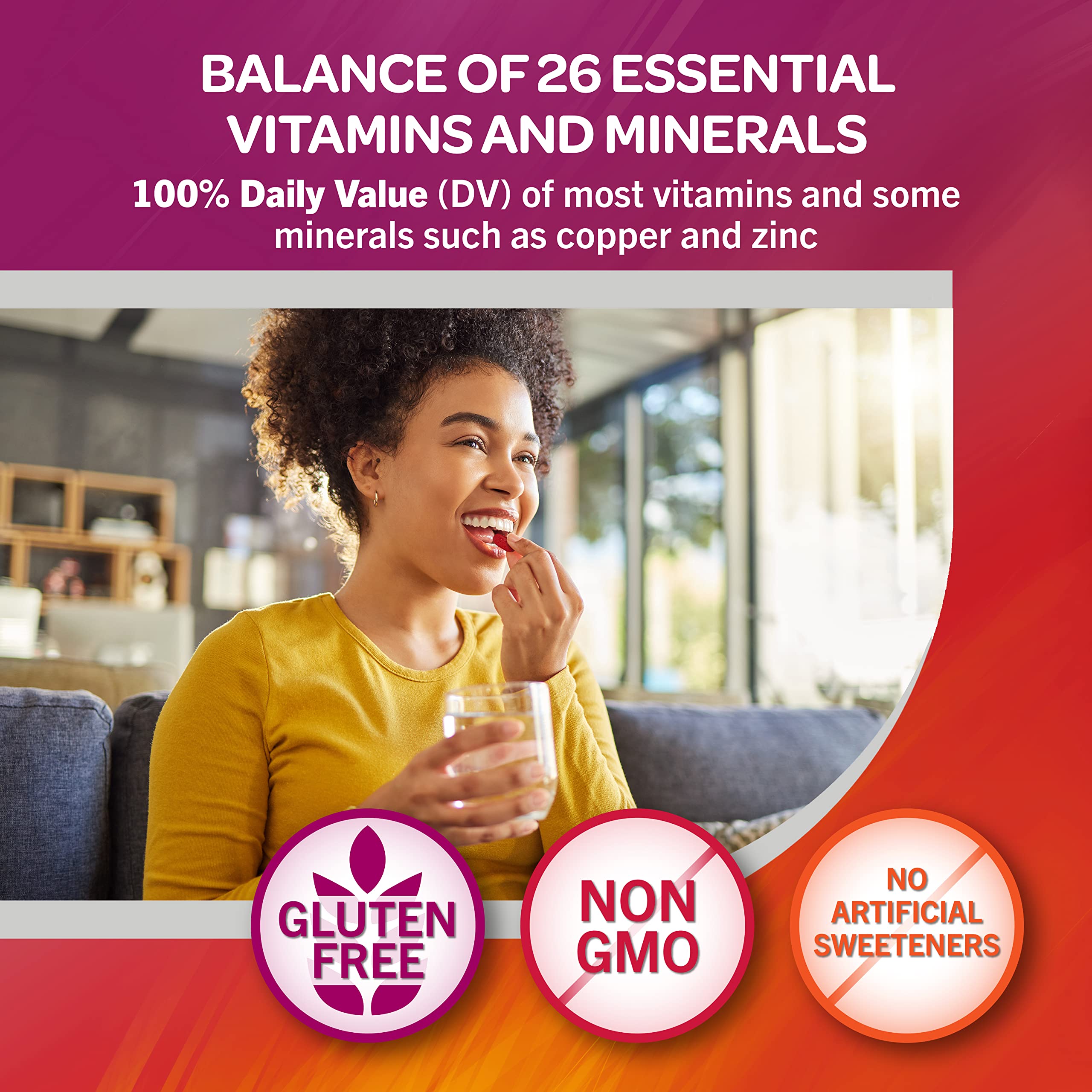 Geritol Multivitamin Supplement with B-Vitamins, Antioxidants, Vitamins C, E & D, Iron - 26 Essential Vitamins & Minerals - Gluten-Free, Non-GMO, No Artificial Sweeteners - 40 Tablets - Supports Energy, Immunity & Overall Wellness for Active Adults