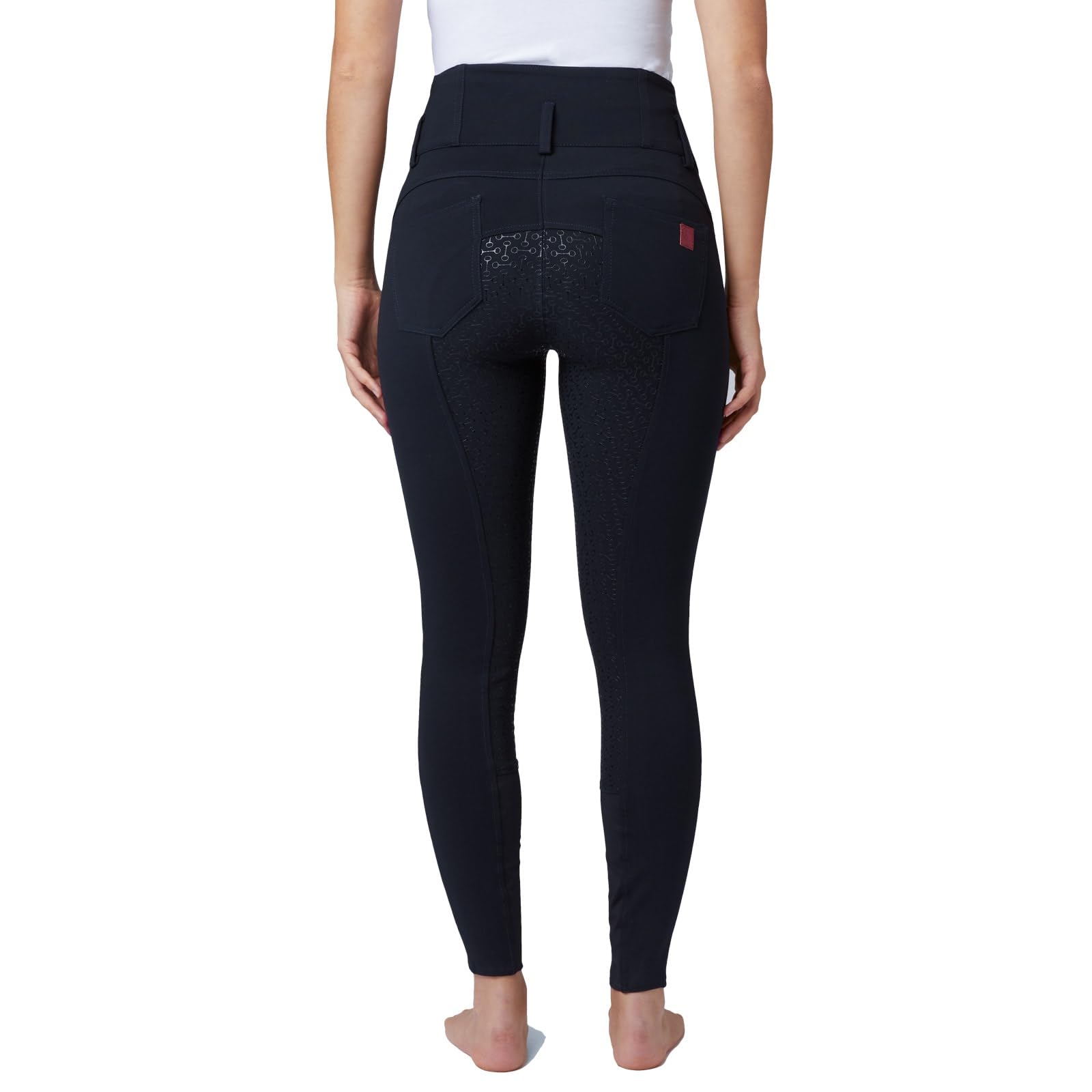 HORZE Women's Tara Full Seat Silicone Grip Breeches - Stretchable High Waist Equestrian Riding Pants with 4 Pockets for Horseback Riding & Show Jumping