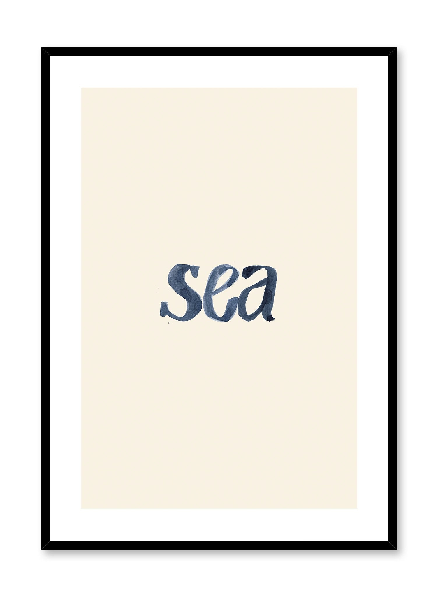 Sea in Beige Wall Art Poster - Coastal Beach Decor for Living Room, Bedroom & Office - Vintage Ocean Landscape Print for Home Decoration