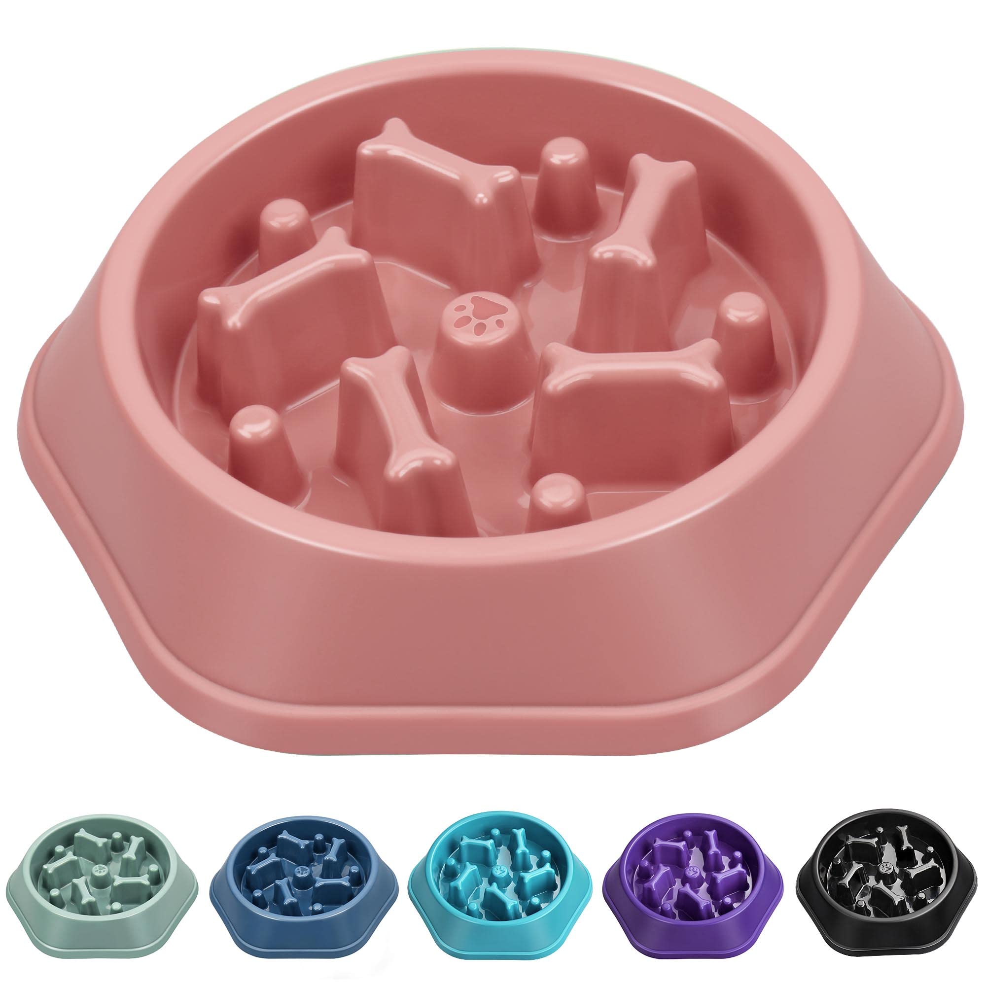 UPSKY Slow Feeder Dog Puzzle Bowl - Interactive Bloat Stop Non-Slip Lick Mat Treat Bowl for Small & Medium Dogs (Pink) | Perfect for Mealtime Enrichment & Anxiety Relief