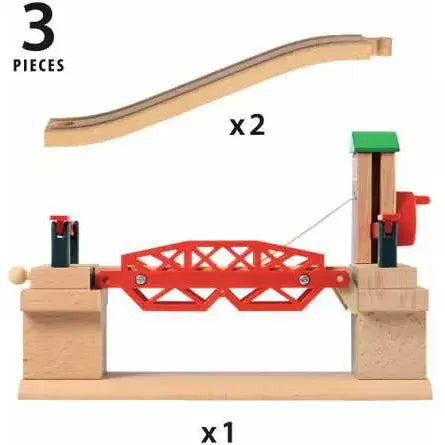 Brio Wooden Train Lifting Bridge - Compatible with Most Wooden Railway Tracks - Perfect for Kids' Train Sets & Playroom Scenes