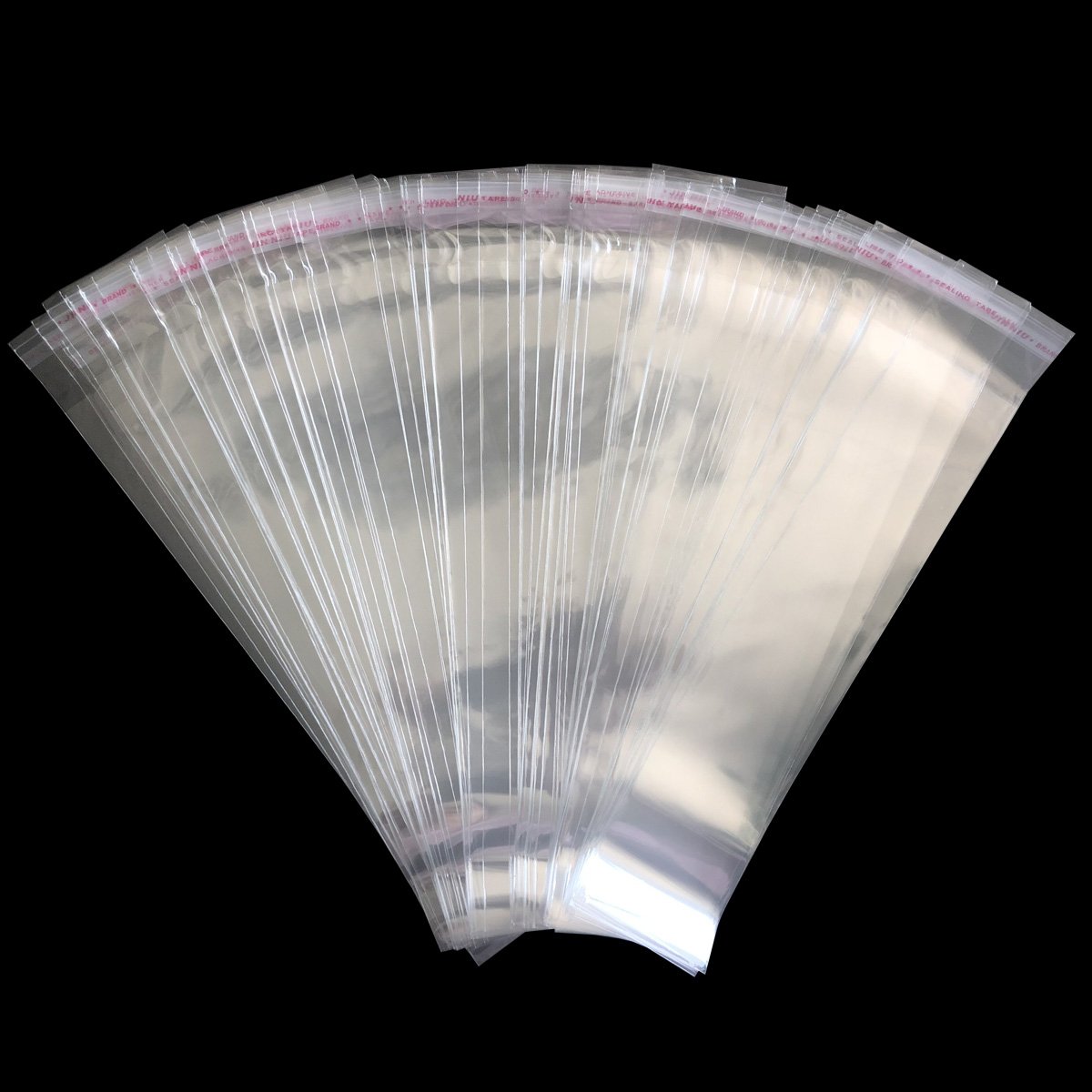 200 PCS Clear Self-Adhesive Pretzel Bags 3.2