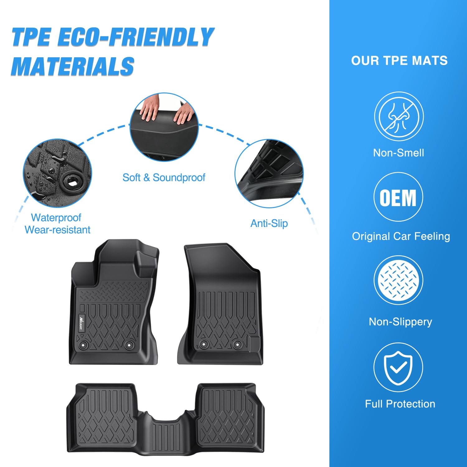 Nilight Custom Fit All-Weather Heavy Duty TPE Floor Mats for Jeep Compass 2017-2025 | Durable Car Floor Liners for Off-Road, Snow, Mud & Everyday Protection