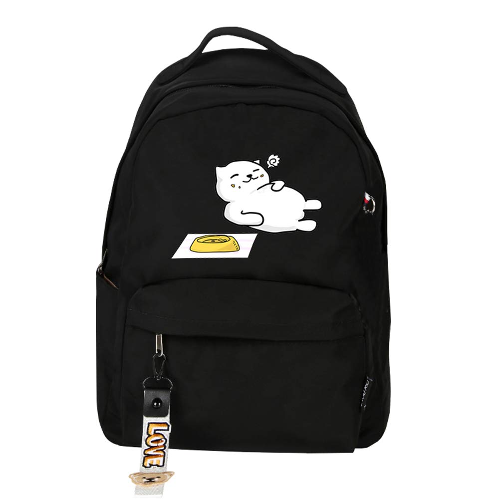 Neko Atsume Cute Cat Backpack for Women - Kawaii Pink Cartoon School Bag, Travel & Laptop Backpack (15.6 Inch) - Perfect for College, Work & Anime Conventions