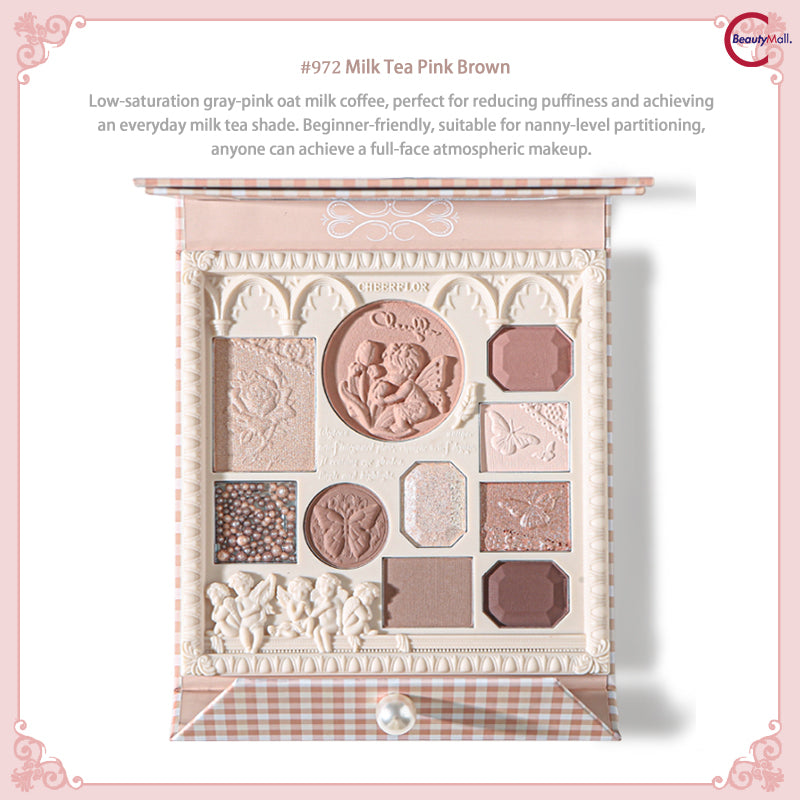 CHEERFLOR Angel Embossed Eyeshadow Palette - 12 Highly Pigmented Matte & Shimmer Eyeshadows for Day & Night Makeup Looks | Vegan & Cruelty-Free | Perfect for Parties, Weddings & Special Occasions