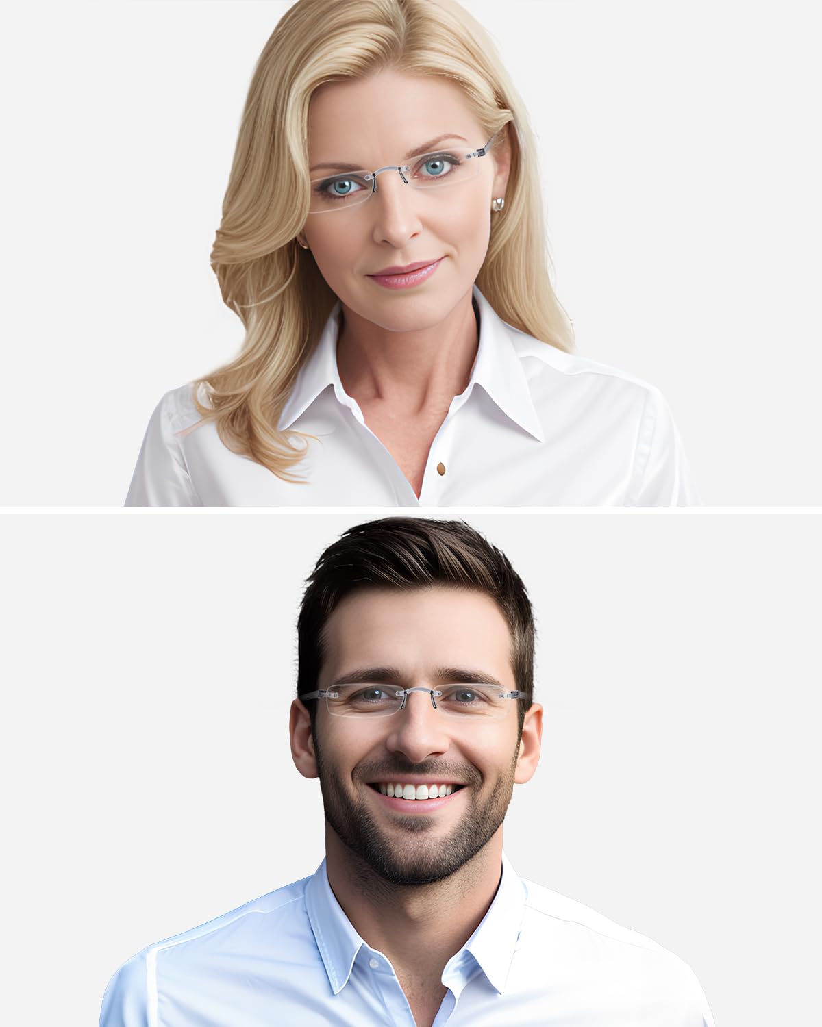 LUFF Fashion Reading Glasses for Women & Men - Anti Blue Light Computer Glasses with Spring Hinge, Lightweight Readers (1.0-3.5 Strength) - Perfect for Office Work, Screen Time & Reading Books