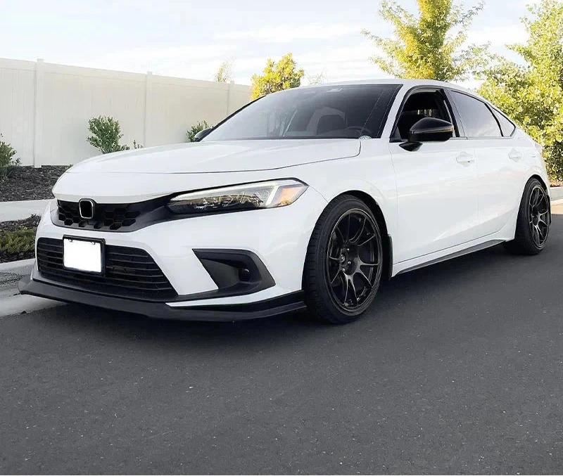 2022-2025 Honda Civic Sedan & Hatchback IK2 Style Front Lip Spoiler - Unpainted Black ABS Plastic Bumper Lip for Enhanced Aerodynamics & Sporty Look - Perfect for Street Racing & Car Shows
