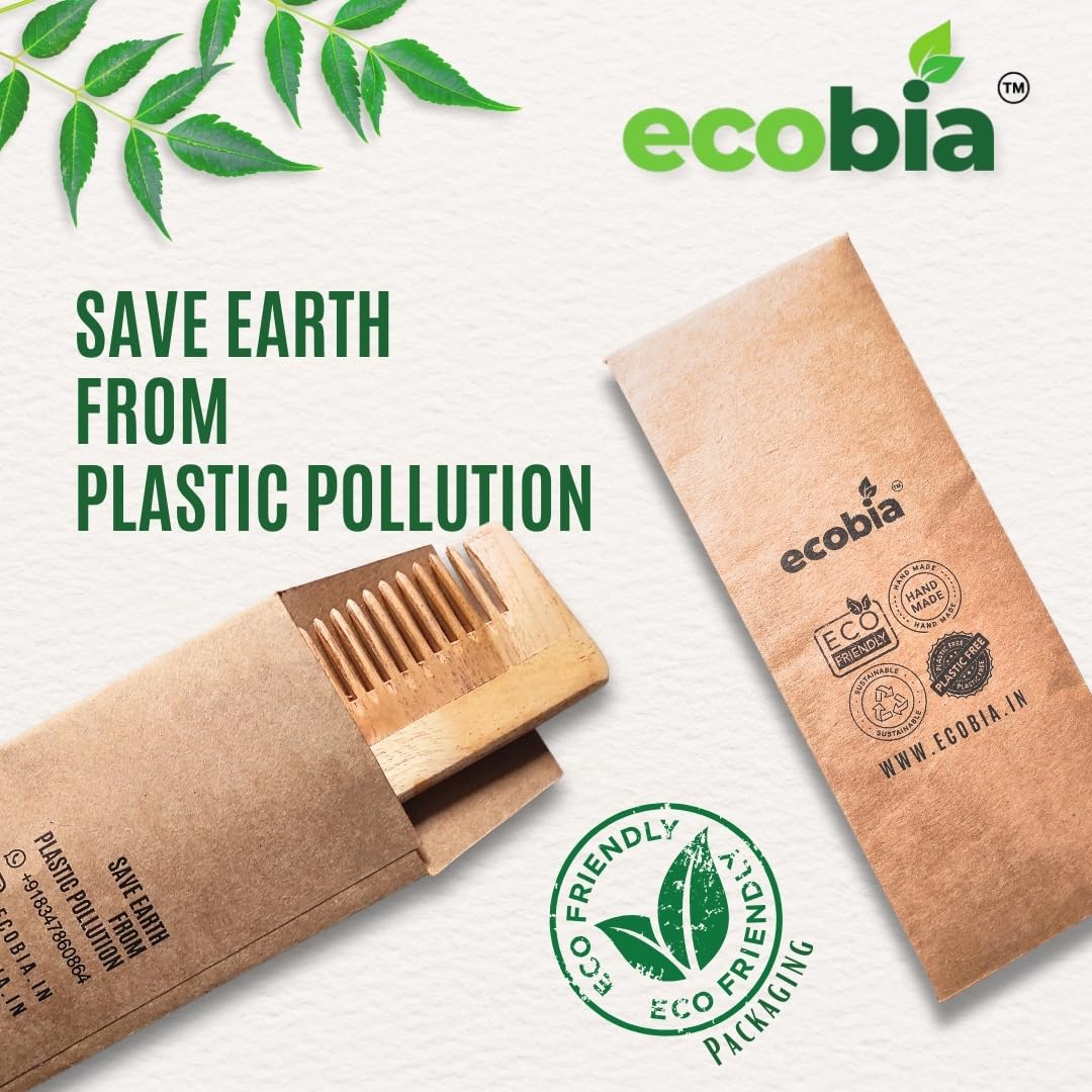 Eco-Friendly Handmade Neem Wood Tail Comb for Women - Natural Hair Styling Tool for Detangling & Styling - Perfect for Home, Salon & Travel Use