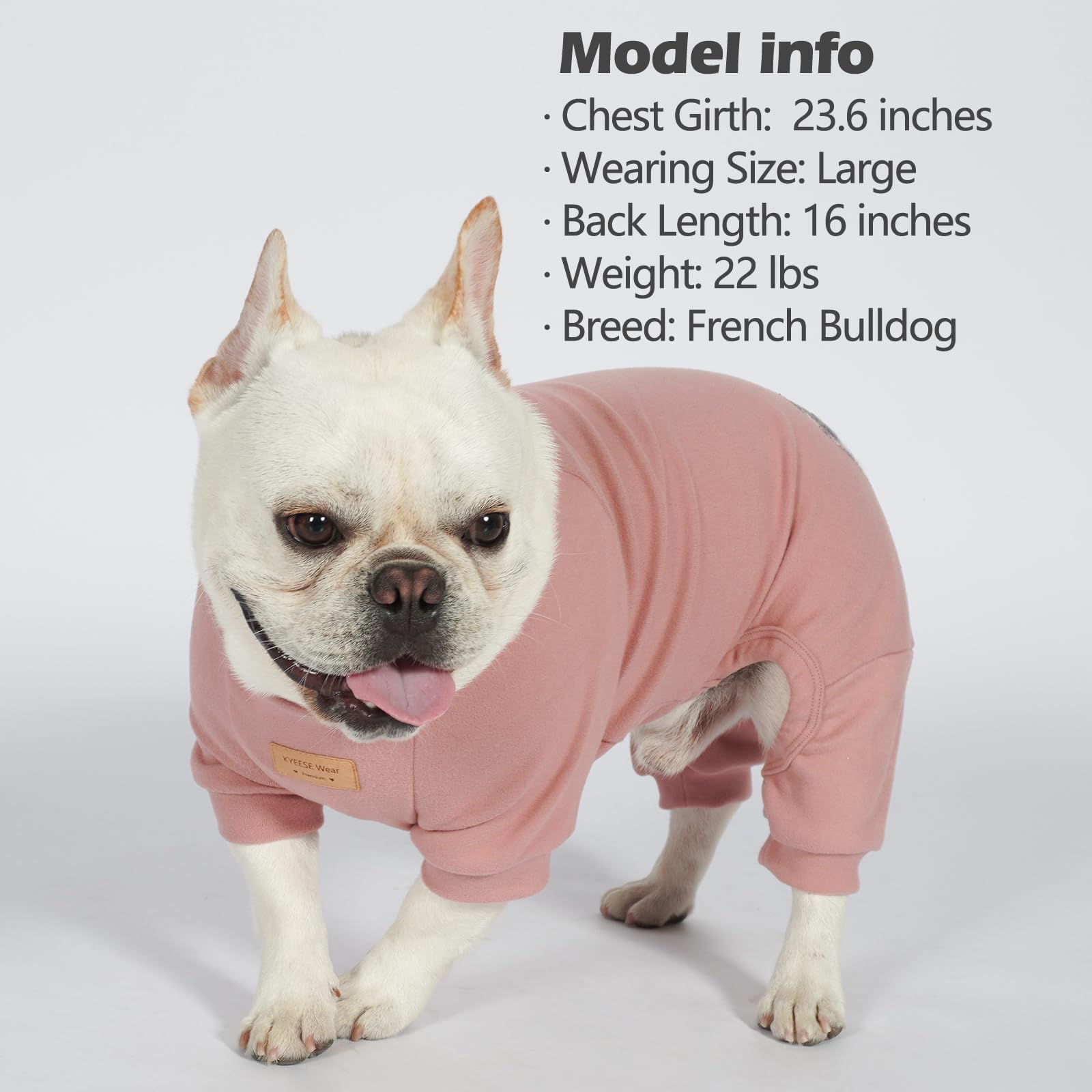 KYEESE Lightweight Stretchy Dog Sweater - Soft Skin-Friendly Plaid Dog Onesie for Small Dogs - Dog PJs, Jumpsuit & Pet Apparel (Dusty Pink, Size M) - Perfect for Indoor Lounging, Outdoor Walks & Photo Shoots