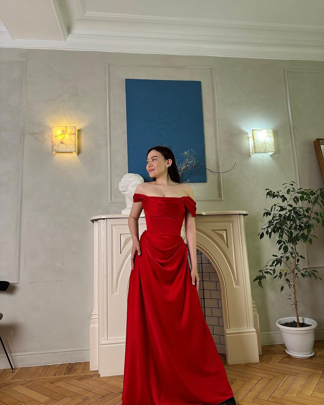 Elegant Off-The-Shoulder A-Line Red Long Prom Dress for Formal Evening Parties - J3552 | Perfect for Homecoming, Graduation, and Special Occasions