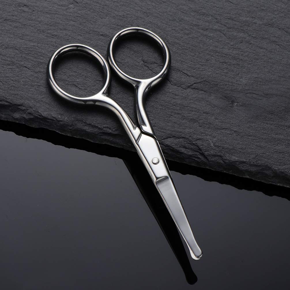 3 Pack Stainless Steel Nose Hair Trimmer Scissors - Safe & Precise Eyebrow & Vibrissa Grooming Tool for Men - Perfect for Travel, Home & Personal Care Routines