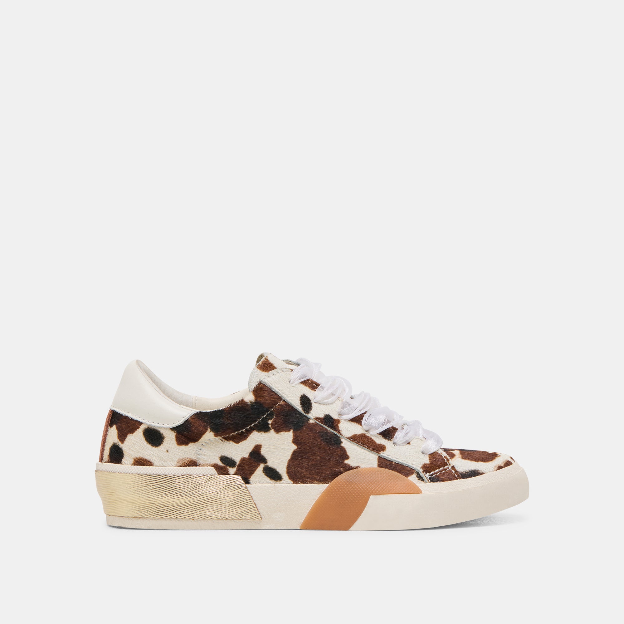 ZINA SNEAKERS Women's Fashion Sneakers - Cocoa Taurus Calf Hair Design for Comfort & Style | Perfect for Casual Wear, Work, and Everyday Outfits