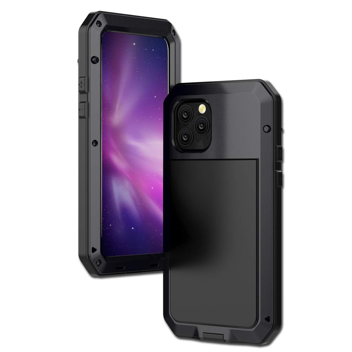 **Marrkey Heavy Duty Shockproof Aluminum Alloy Case for iPhone 11 Pro Max 6.5 Inch - Full Body Protection with Built-in Screen Protector, Black - Perfect for Outdoor, Work & Travel**