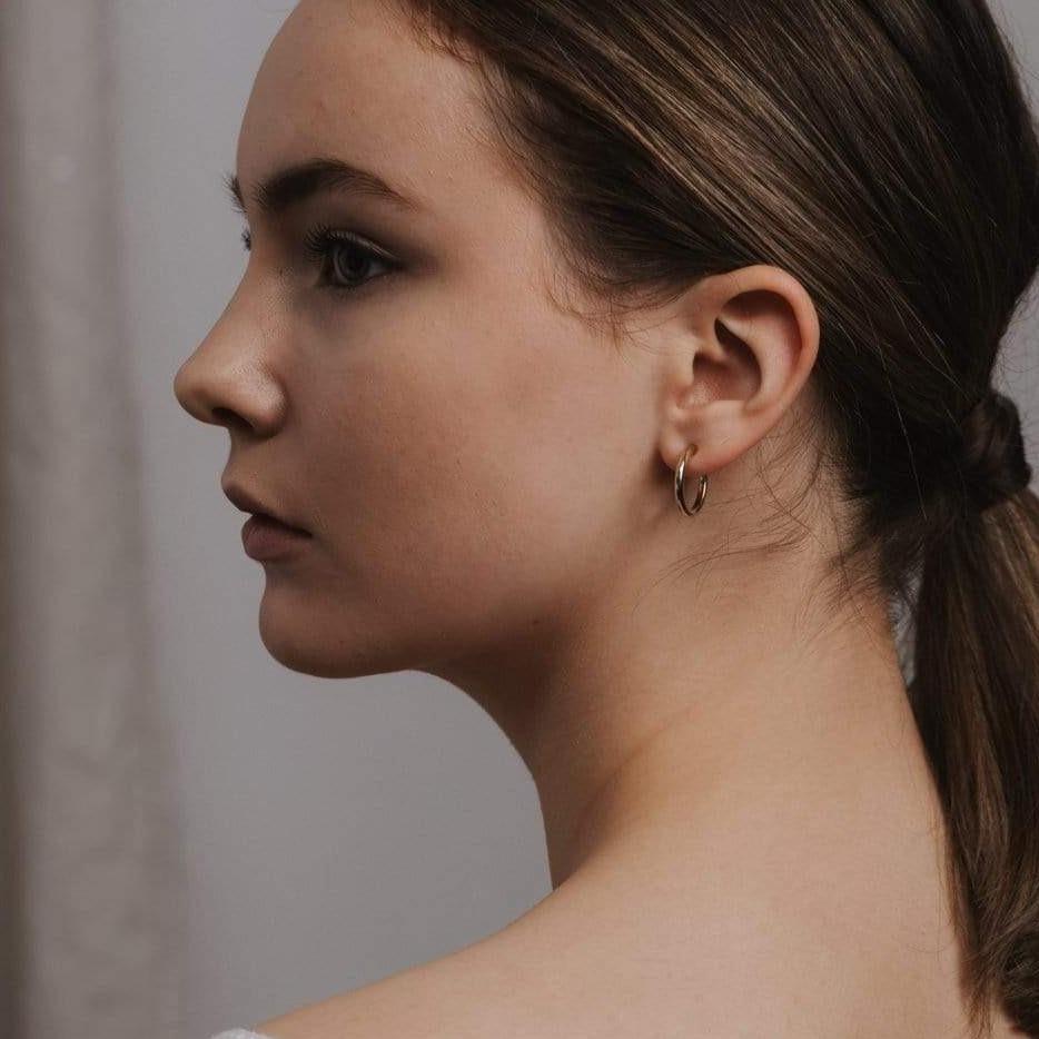 Constance Hoop Earrings - 14K Gold Plated Sterling Silver Huggie Hoops for Women | Perfect for Everyday Wear, Date Nights & Special Occasions