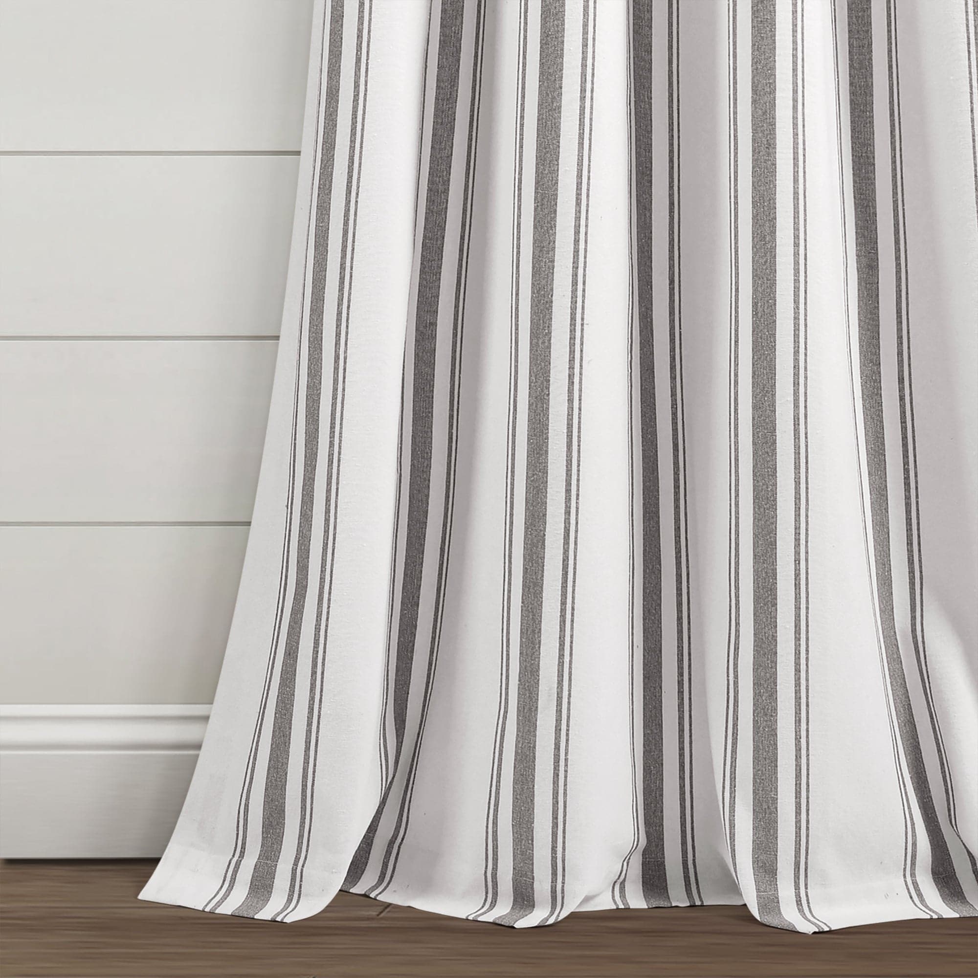 Farmhouse Stripe Yarn-Dyed Recycled Cotton Blend Window Curtain Panel Set - Blackout Thermal Insulated Drapes for Living Room, Bedroom & Nursery (2 Panels, 52x84 Inch) - Perfect for Rustic, Modern & Farmhouse Home Decor