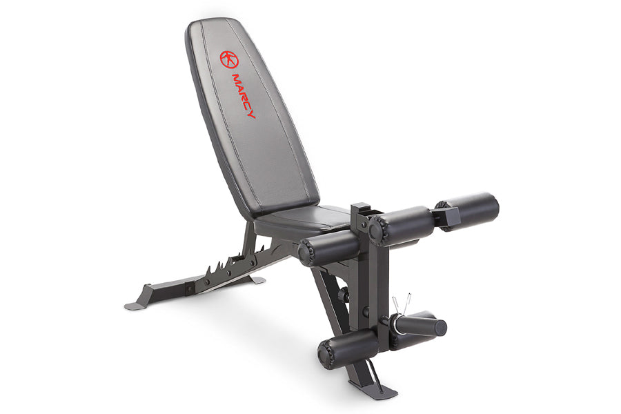 Marcy Deluxe Utility Weight Bench SB-350 - Adjustable Home Gym Bench for Strength Training, Full Body Workouts & Fitness - Perfect for Home Gym, Garage & Small Spaces
