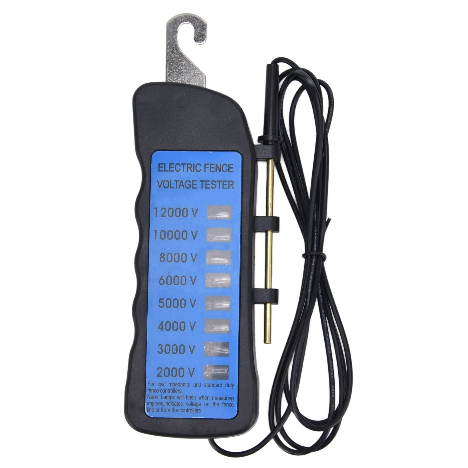 12KV Electric Fence Voltage Tester with 8 Neon Indicator Lights - Waterproof Farm Fence Tester for Livestock Protection & Perimeter Security | Perfect for Farms, Ranches & Agricultural Use