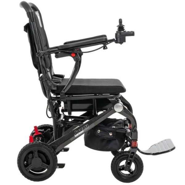Pride Jazzy Carbon Travel Lite Power Wheelchair - Lightweight Portable Mobility Scooter for Adults & Seniors - Perfect for Air Travel, Shopping Malls & Outdoor Adventures
