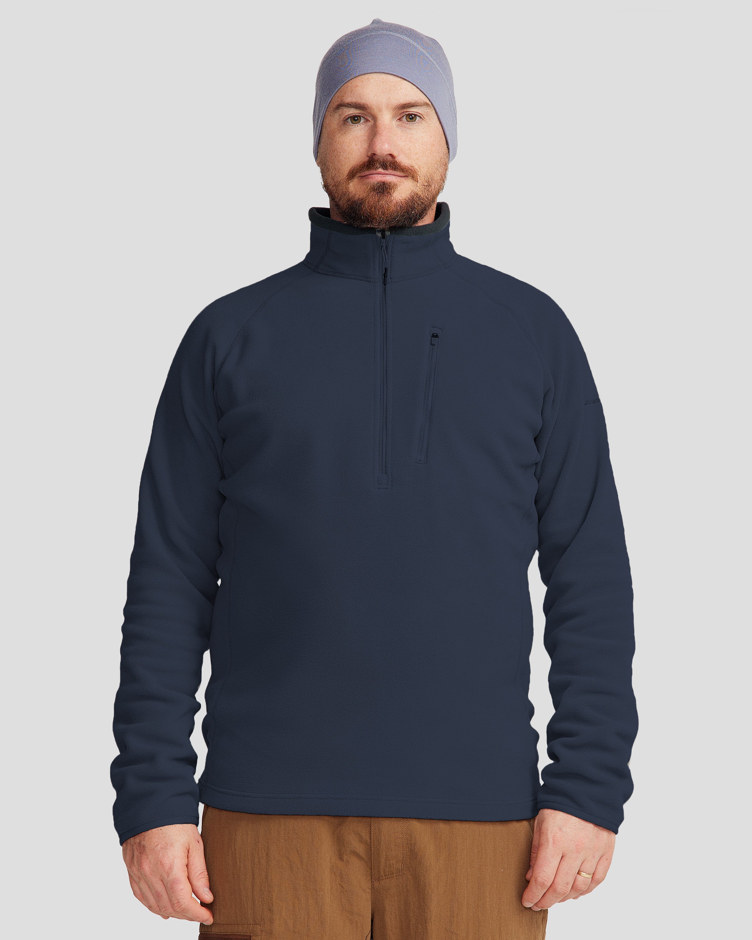 Men's Ridge 100 Primaloft Pullover Jacket - Lightweight Insulated Winter Coat for Hiking & Outdoor Activities - Pure Navy Blue