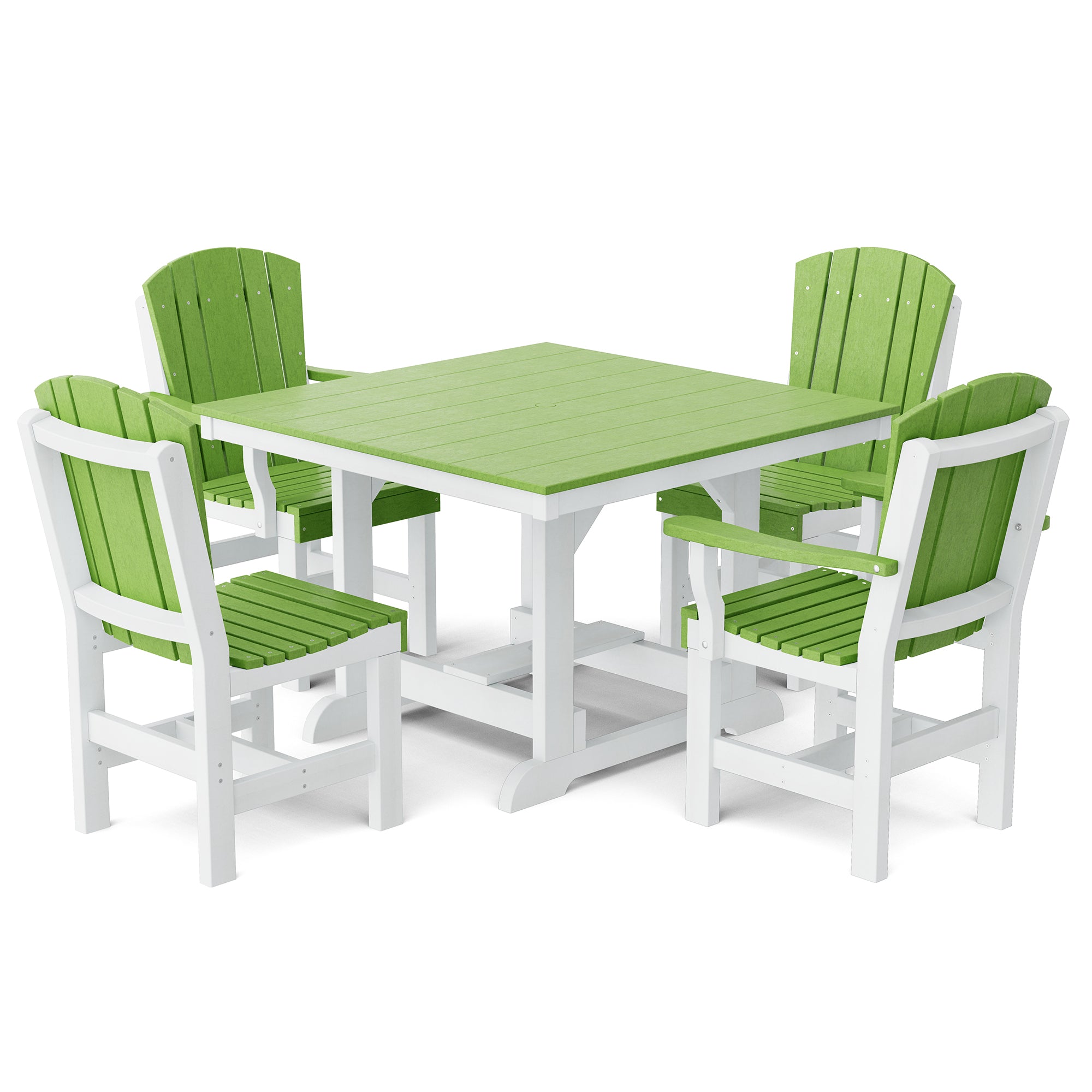 Heritage 5-Piece 44x44 Inch Square Outdoor Dining Set with Cushions - Perfect for Patio, Garden, and Backyard Entertaining