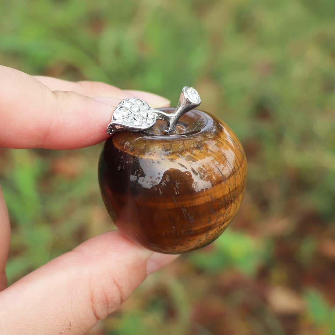 Healing Crystal Apple Figurine - Natural Gemstone Decor for Home & Gifts